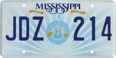 MS license plate JDZ214