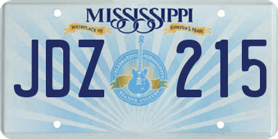 MS license plate JDZ215