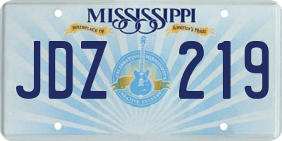 MS license plate JDZ219