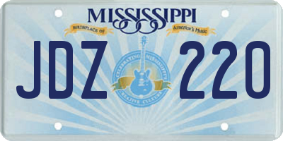 MS license plate JDZ220