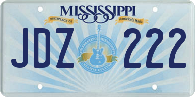 MS license plate JDZ222