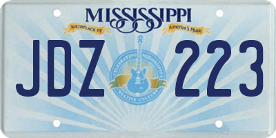 MS license plate JDZ223