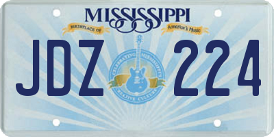 MS license plate JDZ224