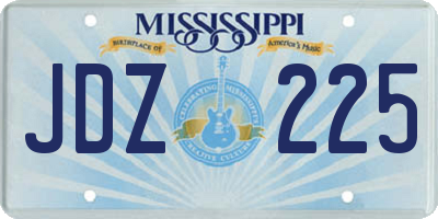MS license plate JDZ225