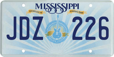 MS license plate JDZ226