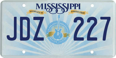 MS license plate JDZ227