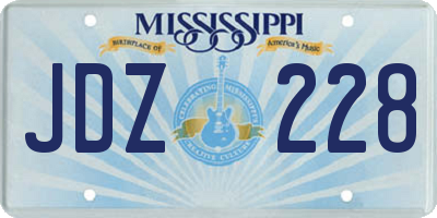 MS license plate JDZ228