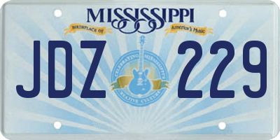 MS license plate JDZ229