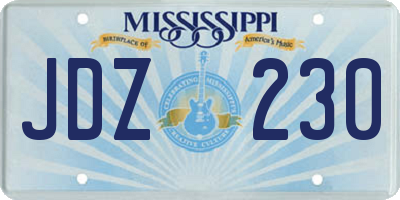 MS license plate JDZ230