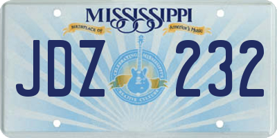 MS license plate JDZ232