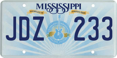 MS license plate JDZ233