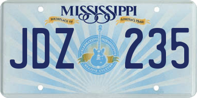 MS license plate JDZ235