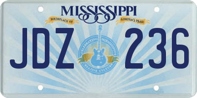 MS license plate JDZ236
