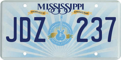 MS license plate JDZ237