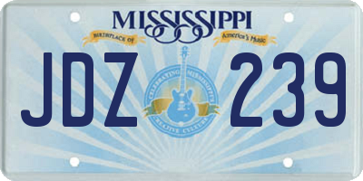 MS license plate JDZ239