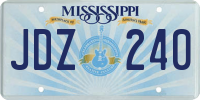 MS license plate JDZ240