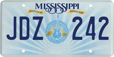 MS license plate JDZ242