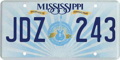 MS license plate JDZ243