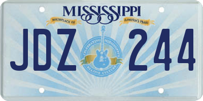 MS license plate JDZ244