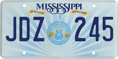 MS license plate JDZ245