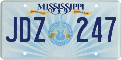 MS license plate JDZ247