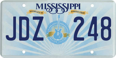 MS license plate JDZ248