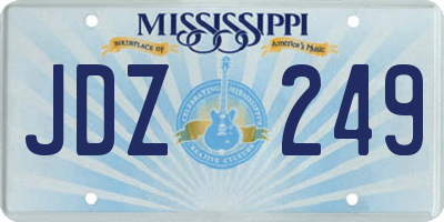 MS license plate JDZ249