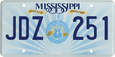 MS license plate JDZ251