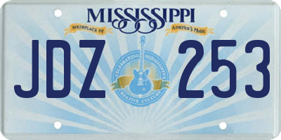 MS license plate JDZ253