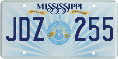 MS license plate JDZ255