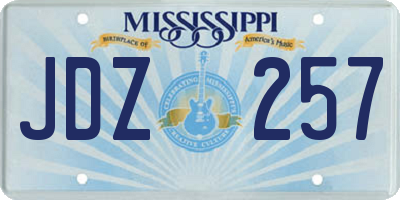 MS license plate JDZ257