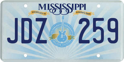 MS license plate JDZ259