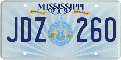 MS license plate JDZ260