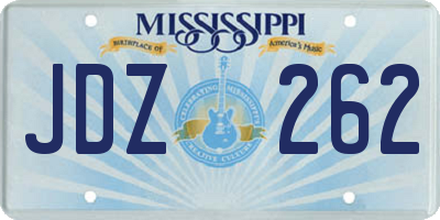 MS license plate JDZ262