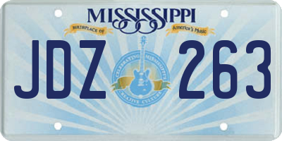 MS license plate JDZ263