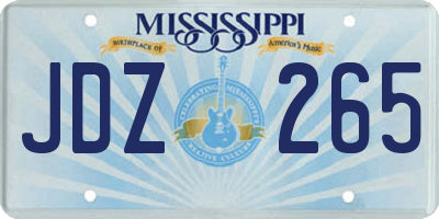 MS license plate JDZ265