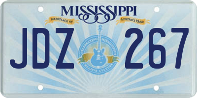 MS license plate JDZ267