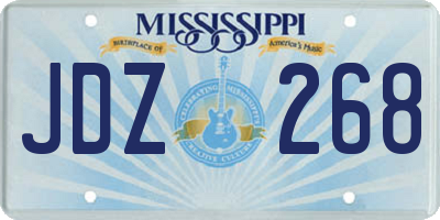MS license plate JDZ268