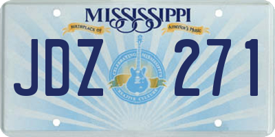 MS license plate JDZ271