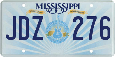 MS license plate JDZ276