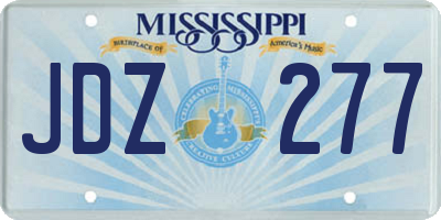 MS license plate JDZ277