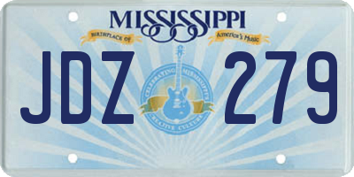 MS license plate JDZ279