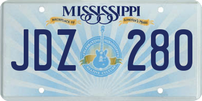 MS license plate JDZ280