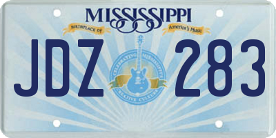 MS license plate JDZ283