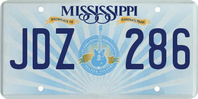MS license plate JDZ286