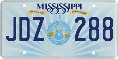 MS license plate JDZ288