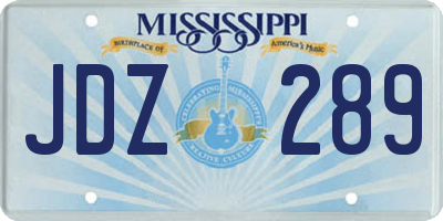 MS license plate JDZ289