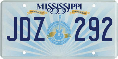 MS license plate JDZ292