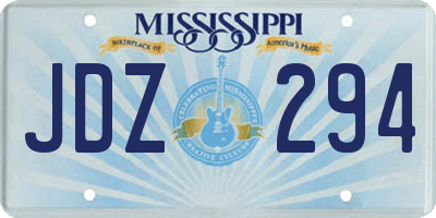 MS license plate JDZ294