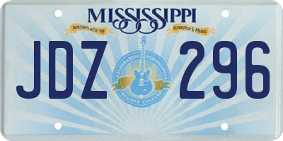 MS license plate JDZ296